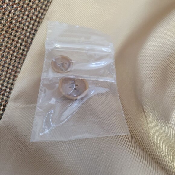 Oscar De La Renta Wool Tweed Brown Houndstooth Blazer Jacket With Pocket Square - Picture 7 of 11